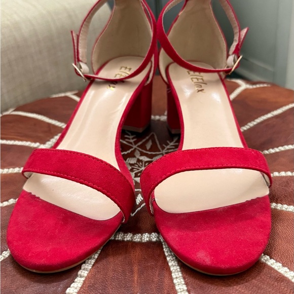 ElElax Shoes - ElElax Vibrant Red Heeled Sandals